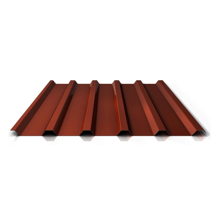 Trapezblech 35/207 | Dach | Anti-Tropf 700 g/m² | Aktionsblech | Stahl 0,75 mm | 25 µm Polyester | 8012 - Rotbraun #1