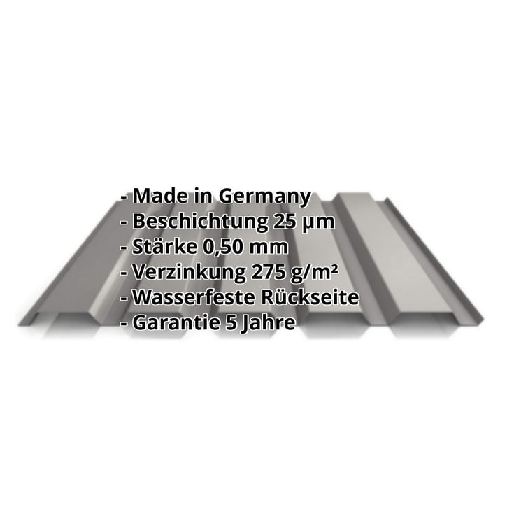 Trapezblech 35/207 | Wand | Stahl 0,50 mm | 25 µm Polyester | 9007 - Graualuminium #2