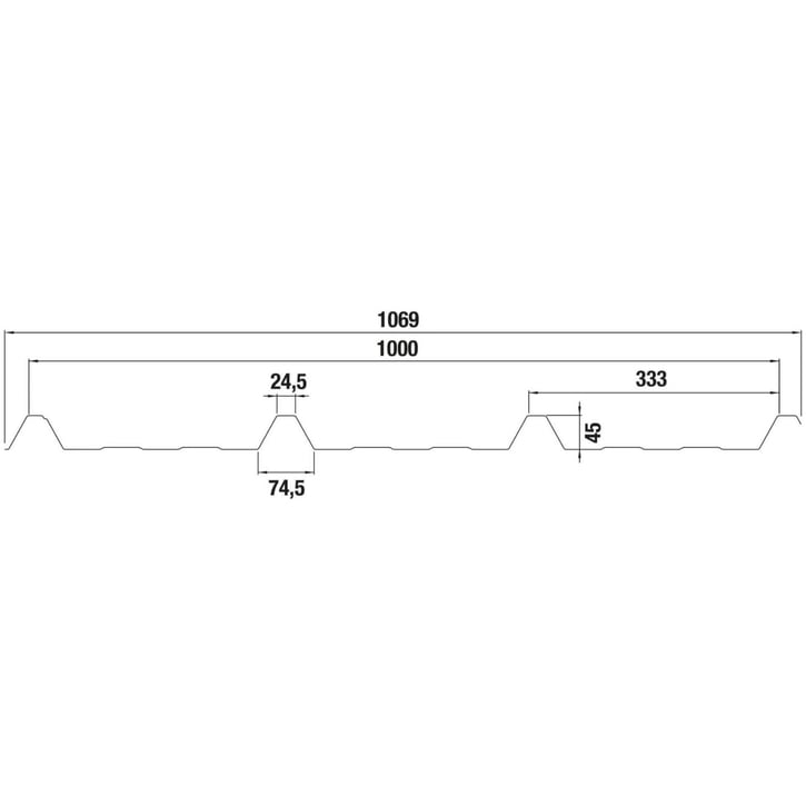 Trapezblech 45/333 | Dach | Anti-Tropf 1000 g/m² | Sonderposten | Stahl 0,40 mm | 25 µm Polyester | 8014 - Sepiabraun #8