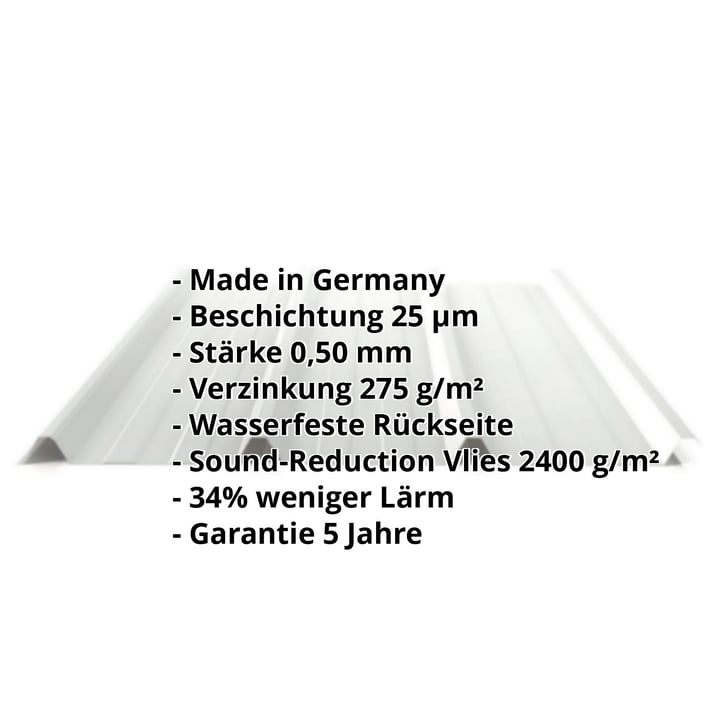 Trapezblech 45/333 | Dach | Anti-Tropf 2400 g/m² | Stahl 0,50 mm | 25 µm Polyester | 7035 - Lichtgrau #2