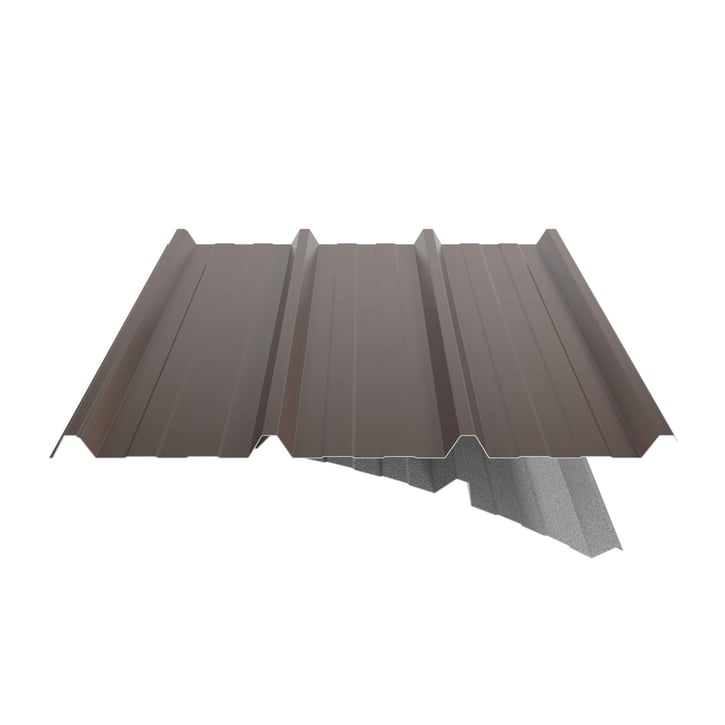 Trapezblech 45/333 | Dach | Anti-Tropf 2400 g/m² | Stahl 0,50 mm | 25 µm Polyester | 8011 - Nussbraun #6