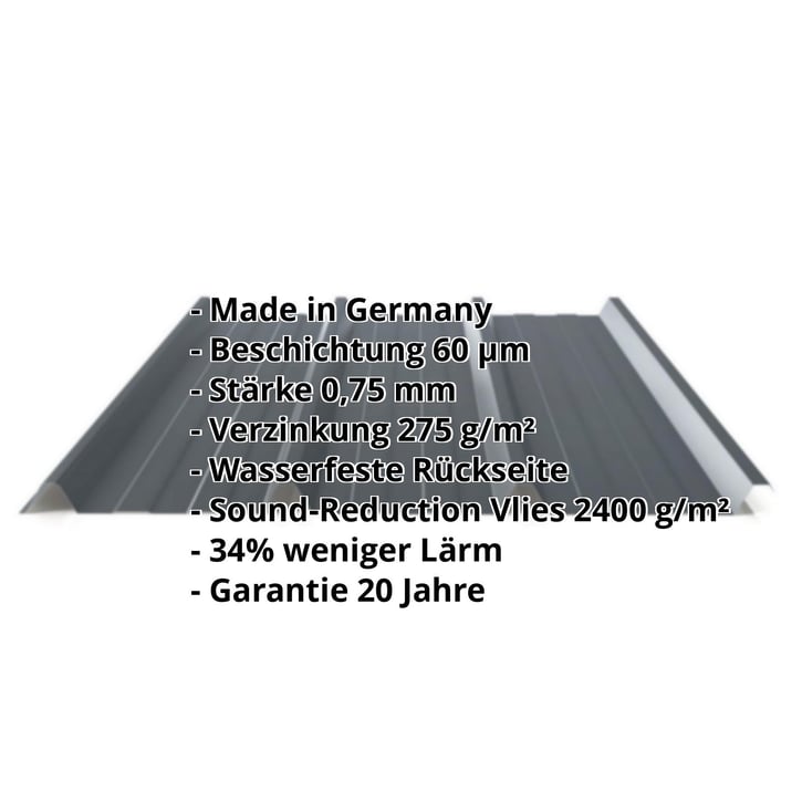 Trapezblech 45/333 | Dach | Anti-Tropf 2400 g/m² | Stahl 0,75 mm | 60 µm Puramid | 7016 - Anthrazitgrau #2