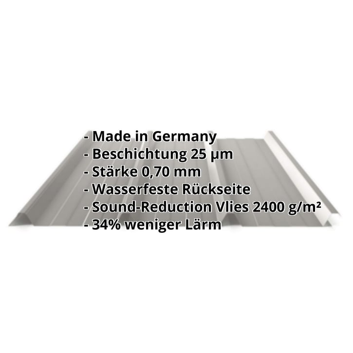 Trapezblech 45/333 | Dach | Anti-Tropf 2400 g/m² | Aluminium 0,70 mm | 25 µm Polyester | 9007 - Graualuminium #2