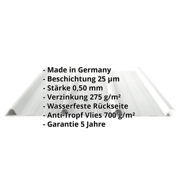 Trapezblech 45/333 | Dach | Anti-Tropf 700 g/m² | Stahl 0,50 mm | 25 µm Polyester | 7035 - Lichtgrau #2