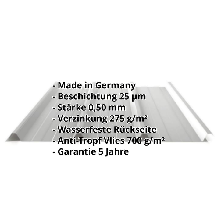 Trapezblech 45/333 | Dach | Anti-Tropf 700 g/m² | Stahl 0,50 mm | 25 µm Polyester | 9006 - Weißaluminium #2