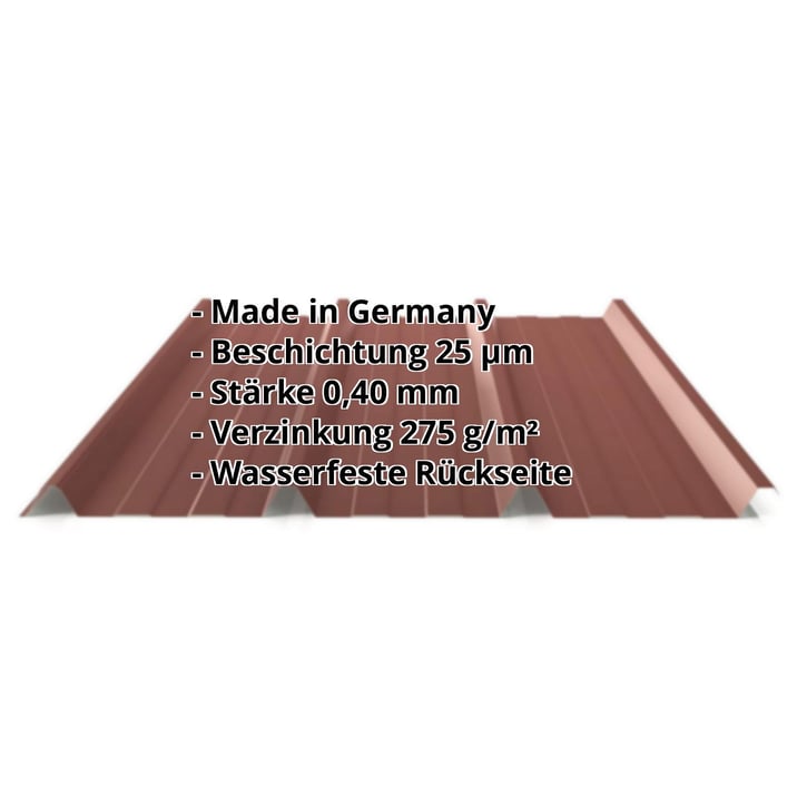 Trapezblech 45/333 | Dach | Sonderposten | Stahl 0,40 mm | 25 µm Polyester | 8012 - Rotbraun #2