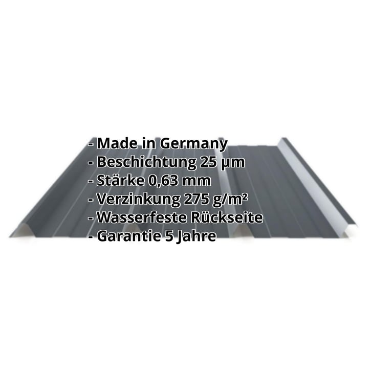 Trapezblech 45/333 | Dach | Stahl 0,63 mm | 25 µm Polyester | 7016 - Anthrazitgrau #2