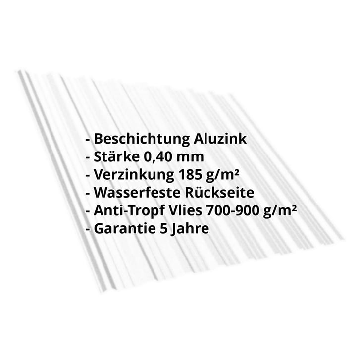 Trapezblech T18DR | Dach | Anti-Tropf 700 g/m² | Stahl 0,40 mm | Aluzink | Silbergrau #2