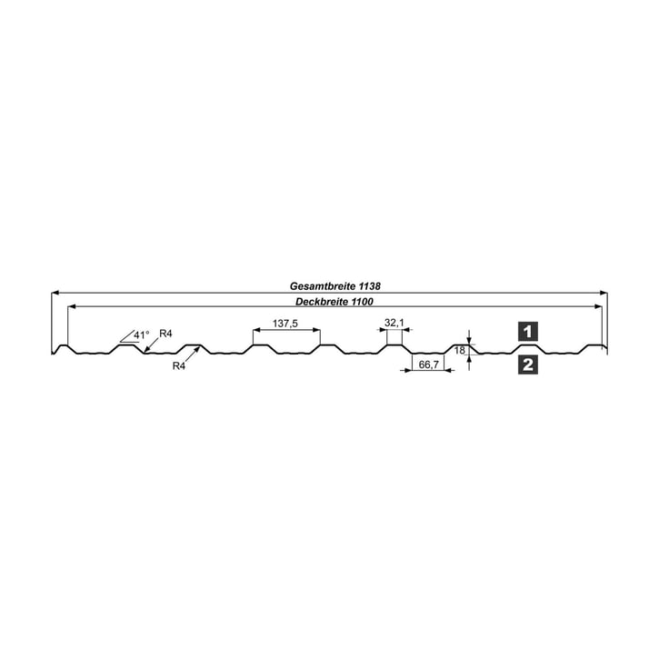 Trapezblech T18DR | Dach | Anti-Tropf 700 g/m² | Stahl 0,40 mm | Aluzink | Silbergrau #9