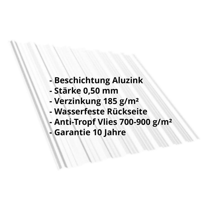 Trapezblech T18DR | Dach | Anti-Tropf 700 g/m² | Stahl 0,50 mm | Aluzink | Silbergrau #2