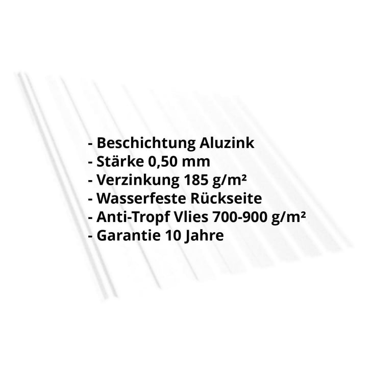 Trapezblech T20M | Dach | Anti-Tropf 700 g/m² | Stahl 0,50 mm | Aluzink | Silbergrau #2