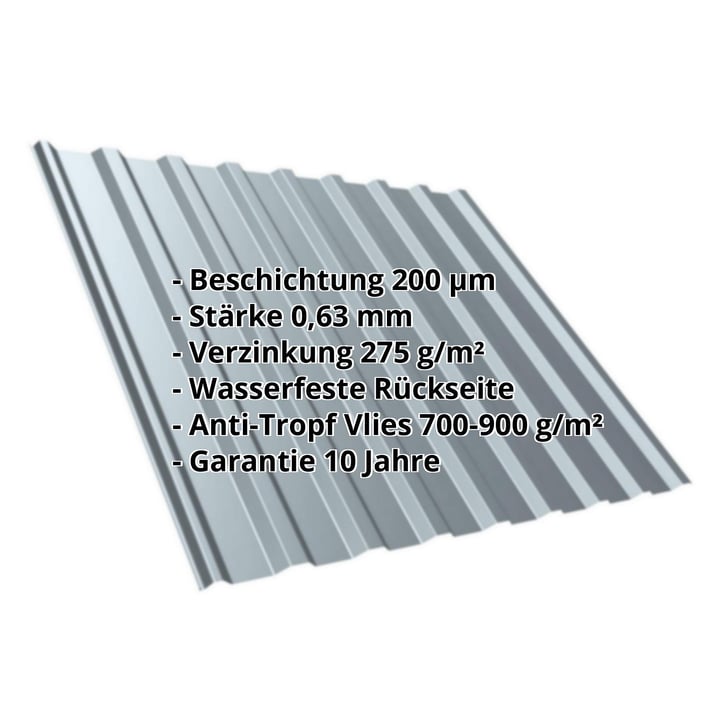 Trapezblech T20M | Dach | Anti-Tropf 700 g/m² | Stahl 0,63 mm | 200 µm HPS Ultra® | 7040 - Fenstergrau #2