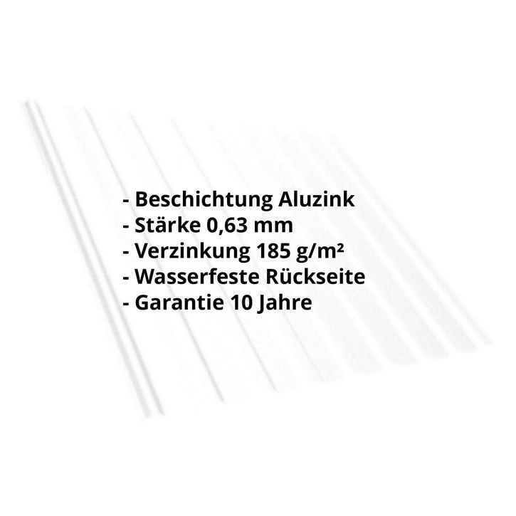 Trapezblech T20M | Dach | Stahl 0,63 mm | Aluzink | Silbergrau #2
