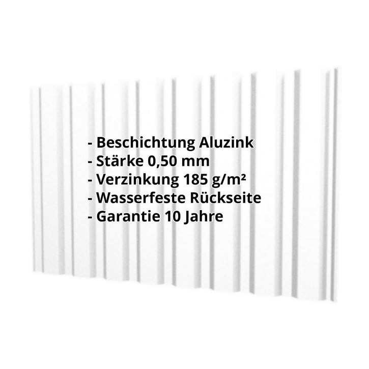 Trapezblech T20M | Wand | Stahl 0,50 mm | Aluzink | Silbergrau #2