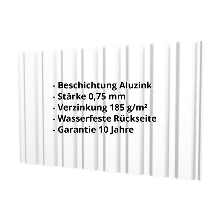Trapezblech T20M | Wand | Stahl 0,75 mm | Aluzink | Silbergrau #2