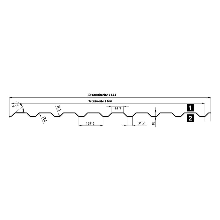 Trapezblech T20M | Wand | Stahl 0,63 mm | 50 µm PURLAK® | 9002 - Grauweiß #5