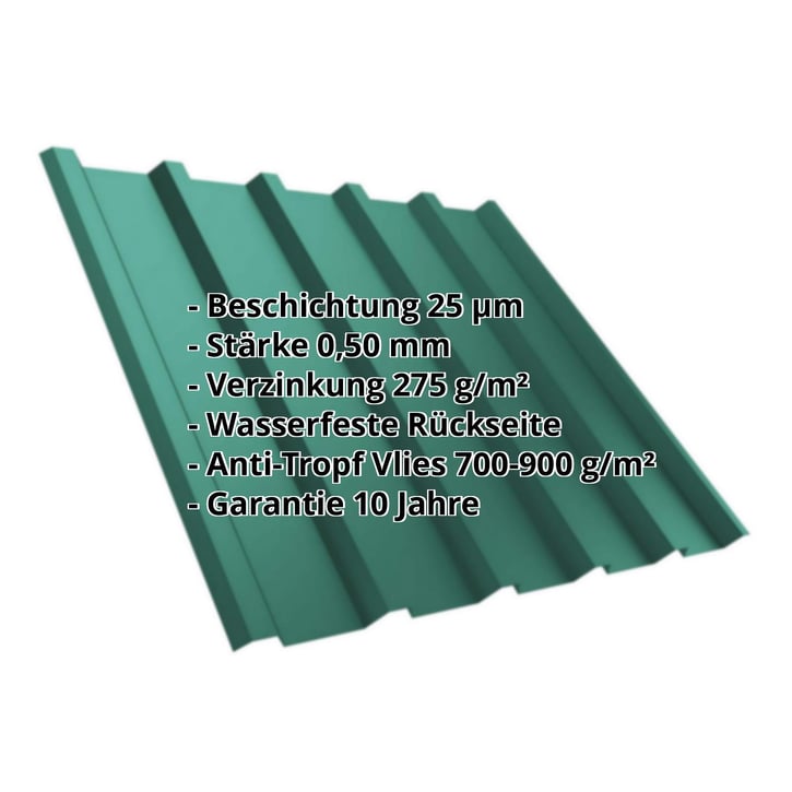 Trapezblech T35/207M | Dach | Anti-Tropf 700 g/m² | Stahl 0,50 mm | 25 µm Polyester | 6005 - Moosgrün #2