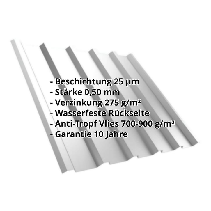 Trapezblech T35/207M | Dach | Anti-Tropf 700 g/m² | Stahl 0,50 mm | 25 µm Polyester | 7035 - Lichtgrau #2