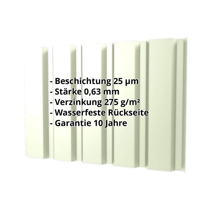 Trapezblech T35/207M | Wand | Stahl 0,63 mm | 25 µm Polyester | 9002 - Grauweiß #2