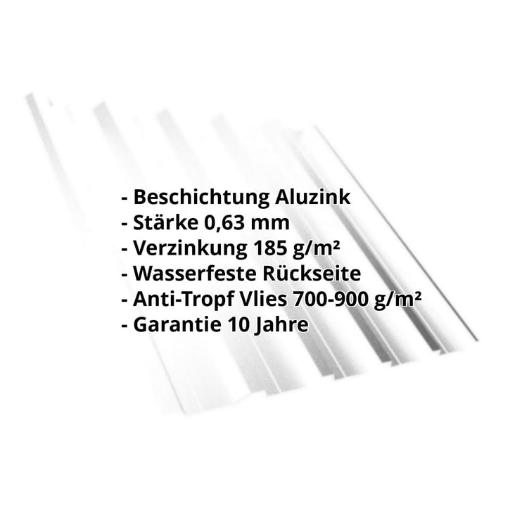 Trapezblech T35DR | Dach | Anti-Tropf 700 g/m² | Stahl 0,63 mm | Aluzink | Silbergrau #2