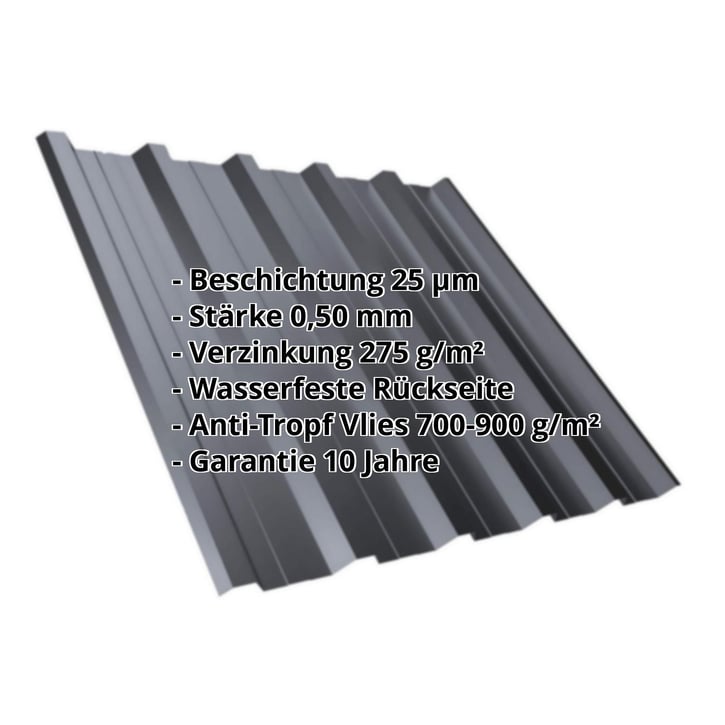 Trapezblech T35DR | Dach | Anti-Tropf 700 g/m² | Stahl 0,50 mm | 25 µm Polyester | 7024 - Graphitgrau #2