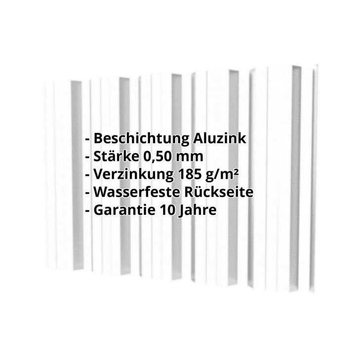 Trapezblech T35DR | Wand | Stahl 0,50 mm | Aluzink | Silbergrau #2