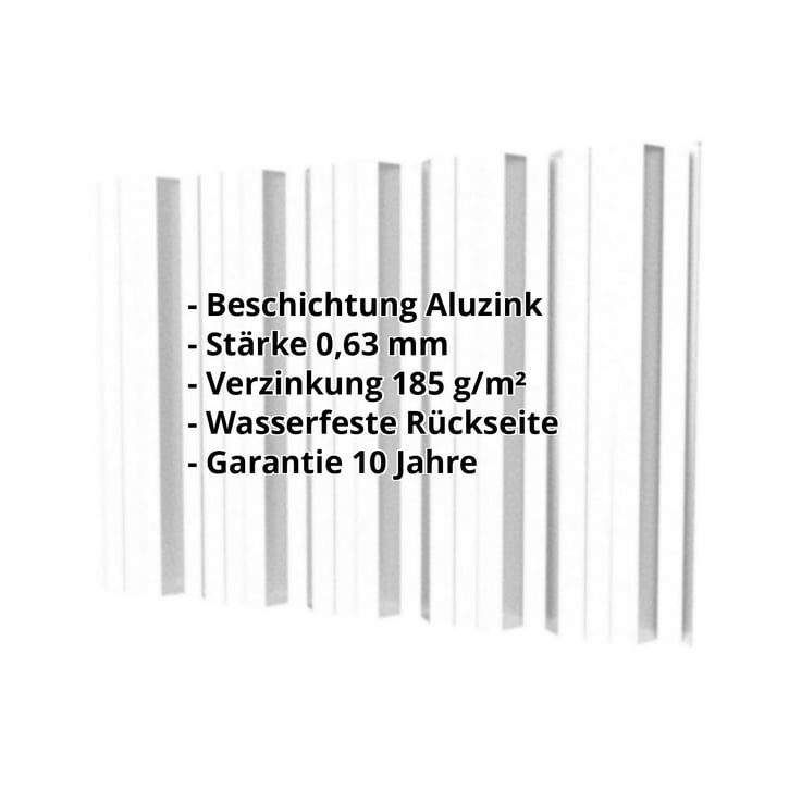 Trapezblech T35DR | Wand | Stahl 0,63 mm | Aluzink | Silbergrau #2
