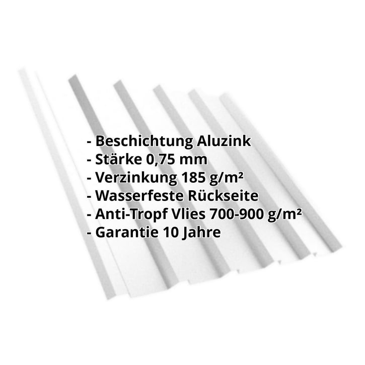 Trapezblech T35M | Dach | Anti-Tropf 700 g/m² | Stahl 0,75 mm | Aluzink | Silbergrau #2