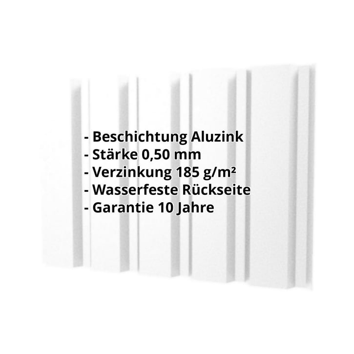 Trapezblech T35M | Wand | Stahl 0,50 mm | Aluzink | Silbergrau #2