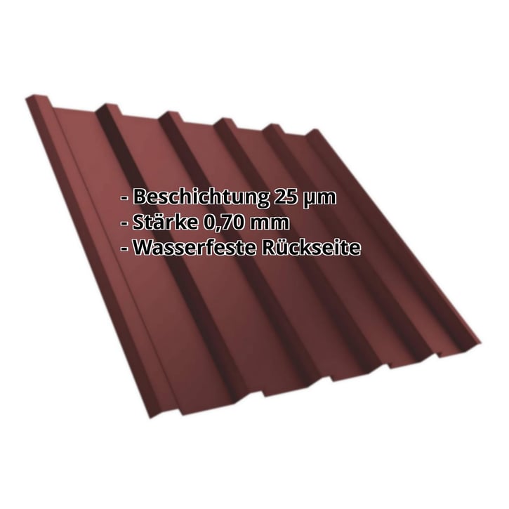 Trapezblech T35MD | Dach | Aluminium 0,70 mm | 25 µm Polyester | 8012 - Rotbraun #2