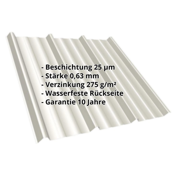 Trapezblech T45/333MD | Dach | Stahl 0,63 mm | 25 µm Polyester | 9002 - Grauweiß #2