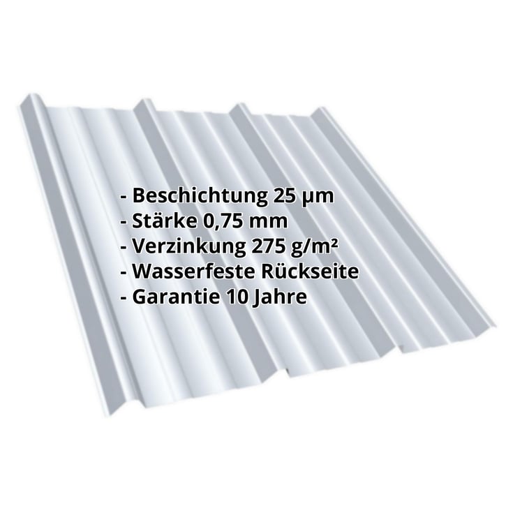 Trapezblech T45/333MD | Dach | Stahl 0,75 mm | 25 µm Polyester | 7035 - Lichtgrau #2