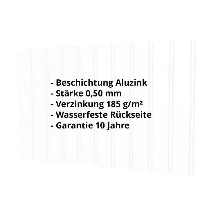 Trapezblech T7M | Wand | Stahl 0,50 mm | Aluzink | Silbergrau #2