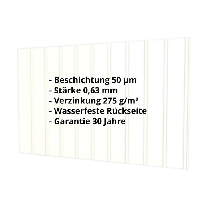 Trapezblech T7M | Wand | Stahl 0,63 mm | 50 µm PURLAK® | 9002 - Grauweiß #2