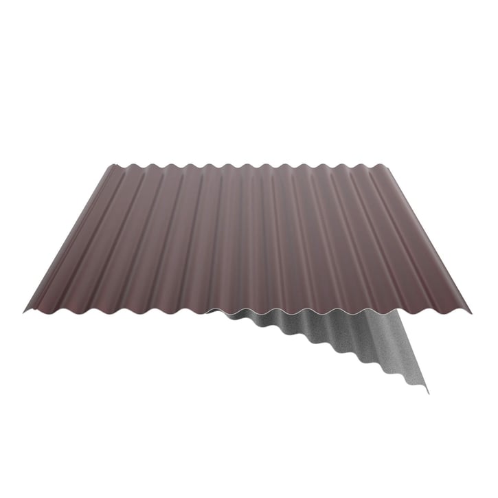 Wellblech 18/1064 | Dach | Anti-Tropf 1000 g/m² | Stahl 0,50 mm | 25 µm Polyester | 3005 - Weinrot #6