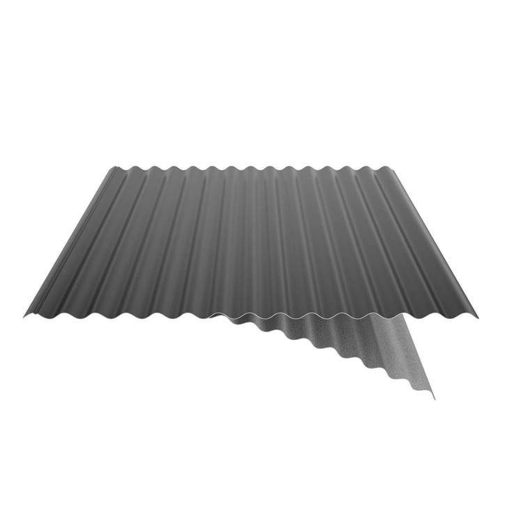 Wellblech 18/1064 | Dach | Anti-Tropf 1000 g/m² | Stahl 0,50 mm | 25 µm Polyester | 9005 - Tiefschwarz #6