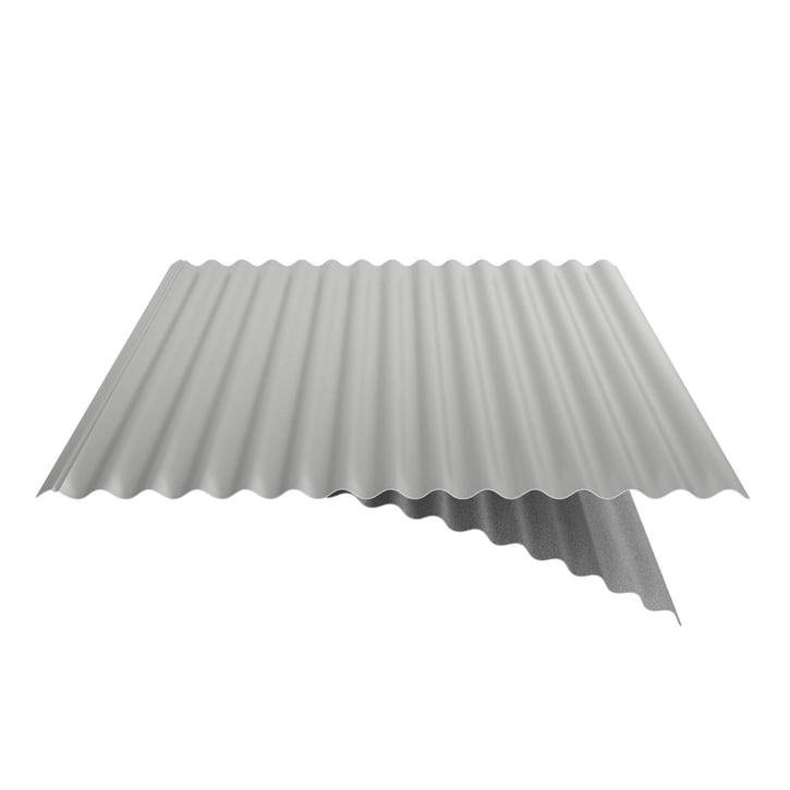 Wellblech 18/1064 | Dach | Anti-Tropf 1000 g/m² | Stahl 0,50 mm | 25 µm Polyester | 9006 - Weißaluminium #6