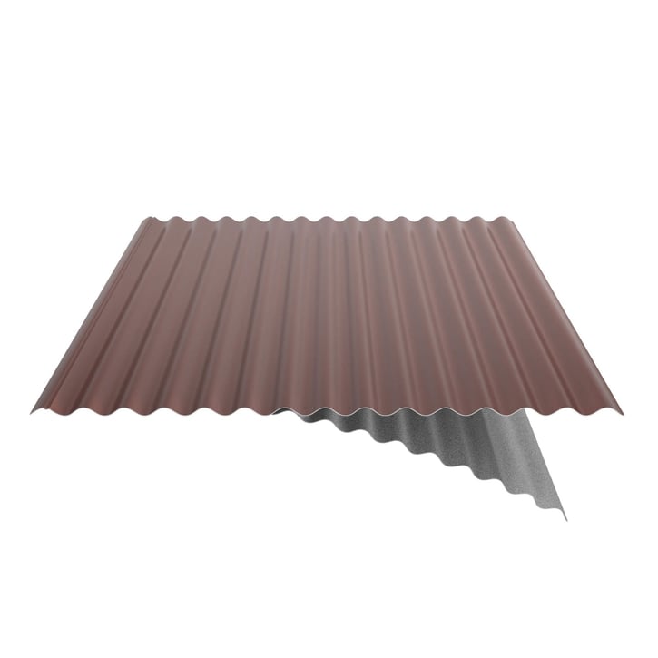 Wellblech 18/1064 | Dach | Anti-Tropf 1000 g/m² | Stahl 0,63 mm | 25 µm Polyester | 8012 - Rotbraun #6