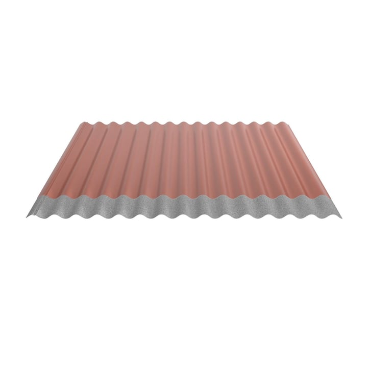 Wellblech 18/1064 | Dach | Anti-Tropf 1000 g/m² | Stahl 0,50 mm | 35 µm Mattpolyester | 75 - Ziegelrot #5