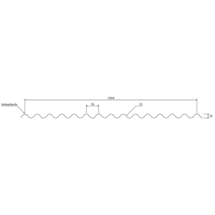 Wellblech 18/1064 | Dach | Anti-Tropf 1000 g/m² | Stahl 0,75 mm | 60 µm Puramid | 7016 - Anthrazitgrau #10