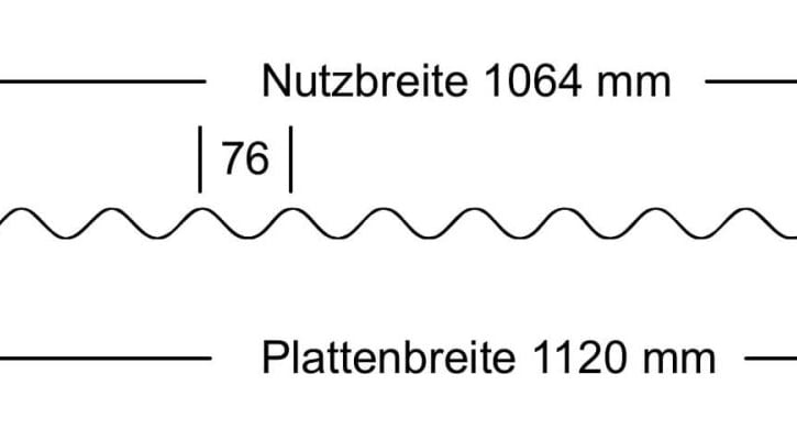 Wellblech 18/1064 | Dach | Anti-Tropf 1000 g/m² | Aluminium 0,70 mm | 25 µm Polyester | 9007 - Graualuminium #9