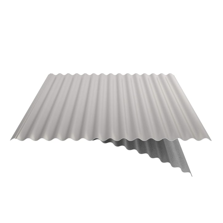 Wellblech 18/1064 | Dach | Anti-Tropf 700 g/m² | Aktionsblech | Stahl 0,75 mm | 25 µm Polyester | 9006 - Weißaluminium #5