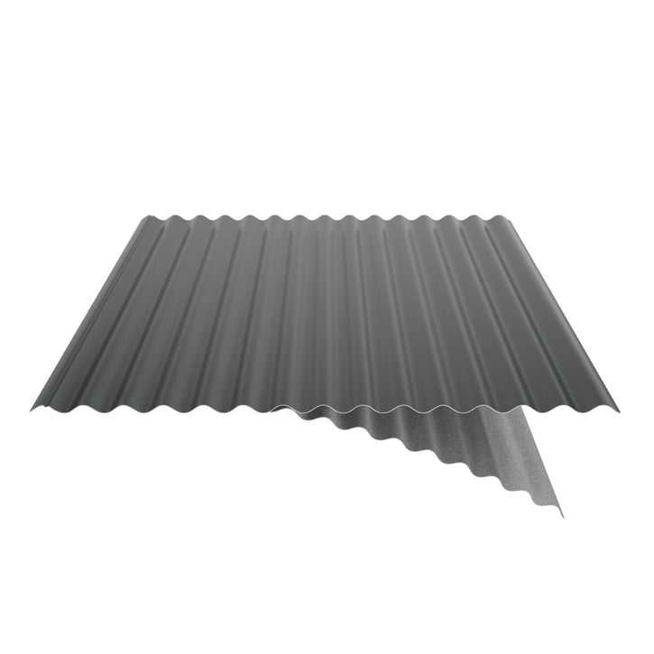 Wellblech 18/1064 | Dach | Anti-Tropf 700 g/m² | Sonderposten | Stahl 0,40 mm | 25 µm Polyester | 6020 - Chromoxidgrün #6