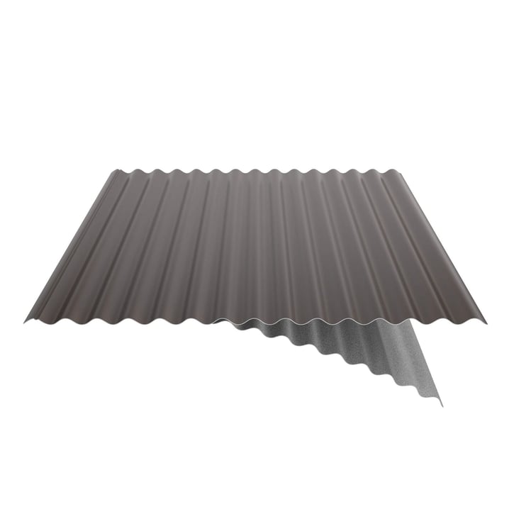 Wellblech 18/1064 | Dach | Anti-Tropf 700 g/m² | Sonderposten | Stahl 0,40 mm | 25 µm Polyester | 8014 - Sepiabraun #6