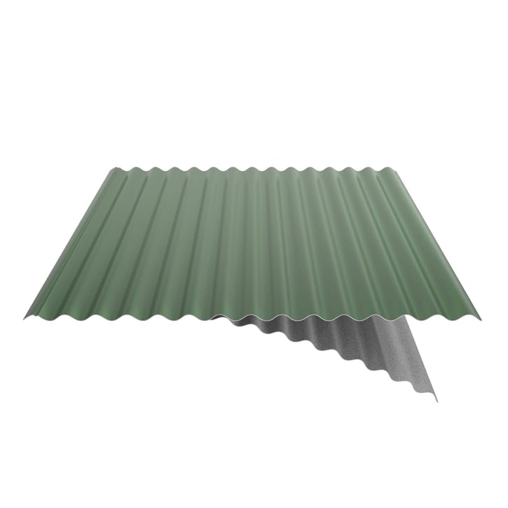 Wellblech 18/1064 | Dach | Anti-Tropf 700 g/m² | Stahl 0,50 mm | 25 µm Polyester | 6002 - Laubgrün #6