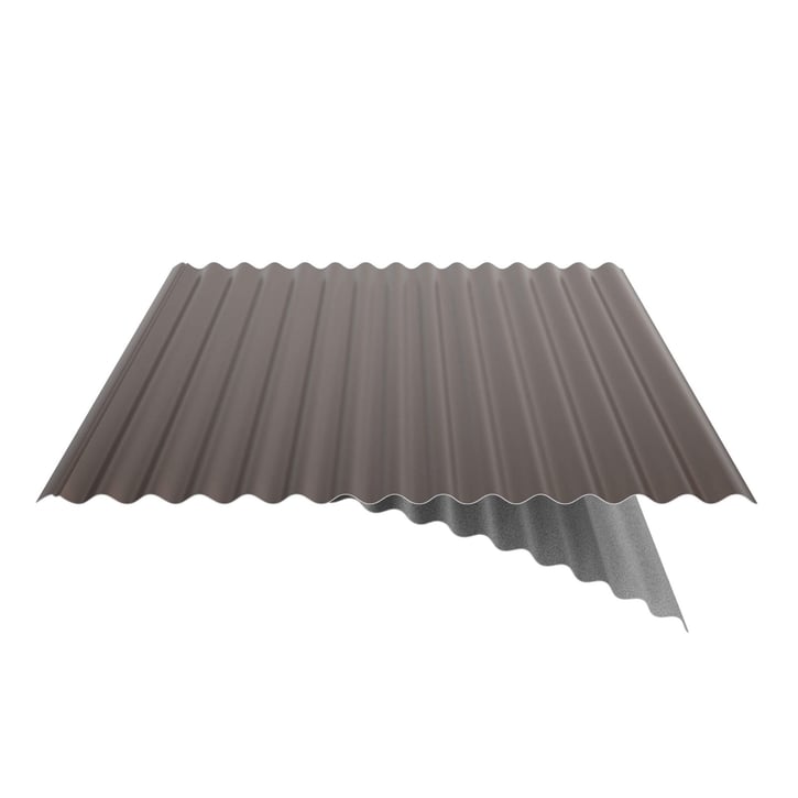 Wellblech 18/1064 | Dach | Anti-Tropf 700 g/m² | Stahl 0,50 mm | 25 µm Polyester | 8011 - Nussbraun #6