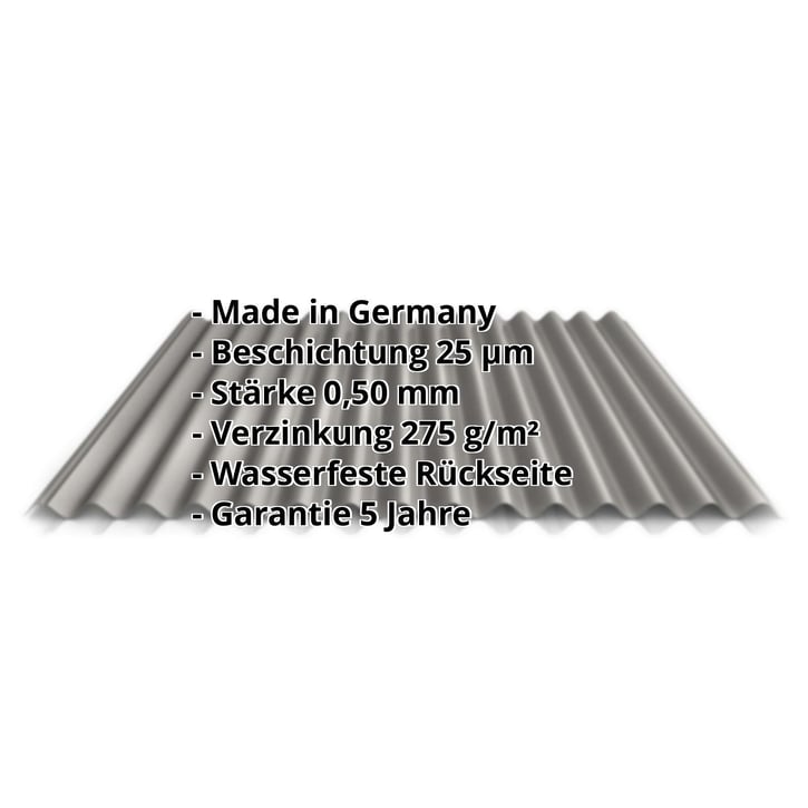 Wellblech 18/1064 | Dach | Stahl 0,50 mm | 25 µm Polyester | 9007 - Graualuminium #2