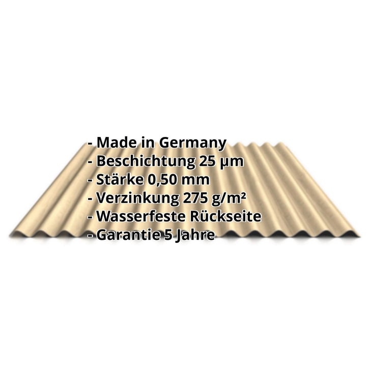 Wellblech 18/1064 | Wand | Stahl 0,50 mm | 35 µm Strukturpolyester | Holzoptik - Ahorn #2