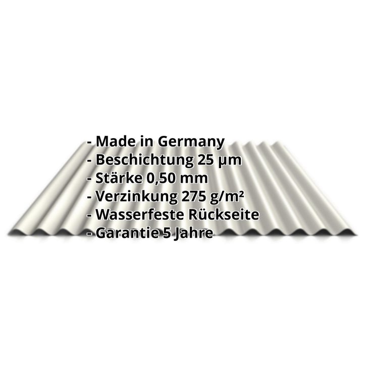 Wellblech 18/1064 | Wand | Stahl 0,50 mm | 25 µm Polyester | 9010 - Reinweiß #2