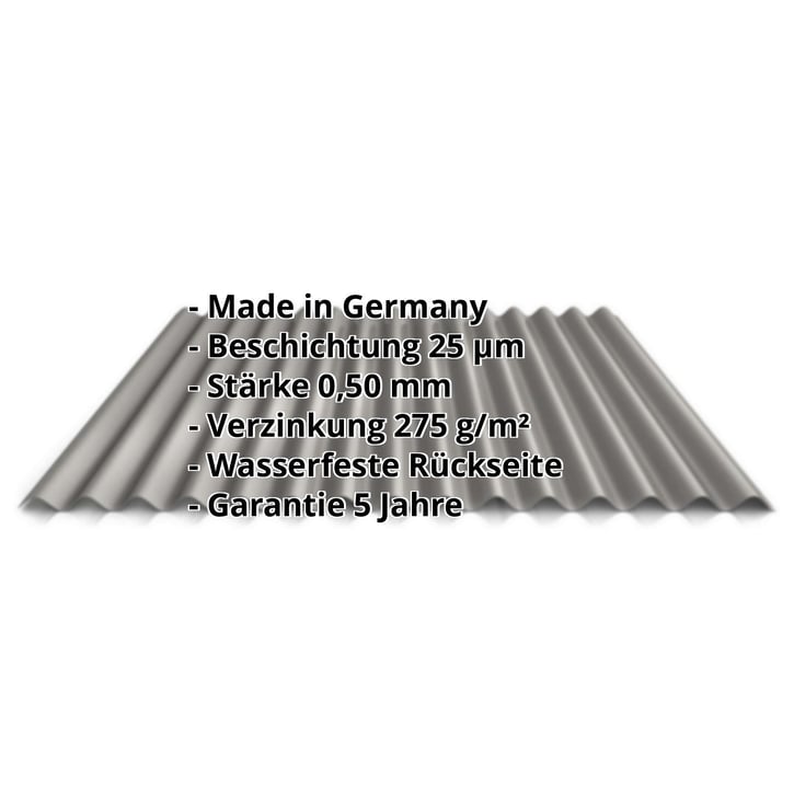 Wellblech 18/1064 | Wand | Stahl 0,50 mm | 25 µm Polyester | 9007 - Graualuminium #2